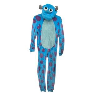 Monsters Inc Sully One Piece Costume Furry Unisex SZ 14 Yrs Blue Cozy Pajama